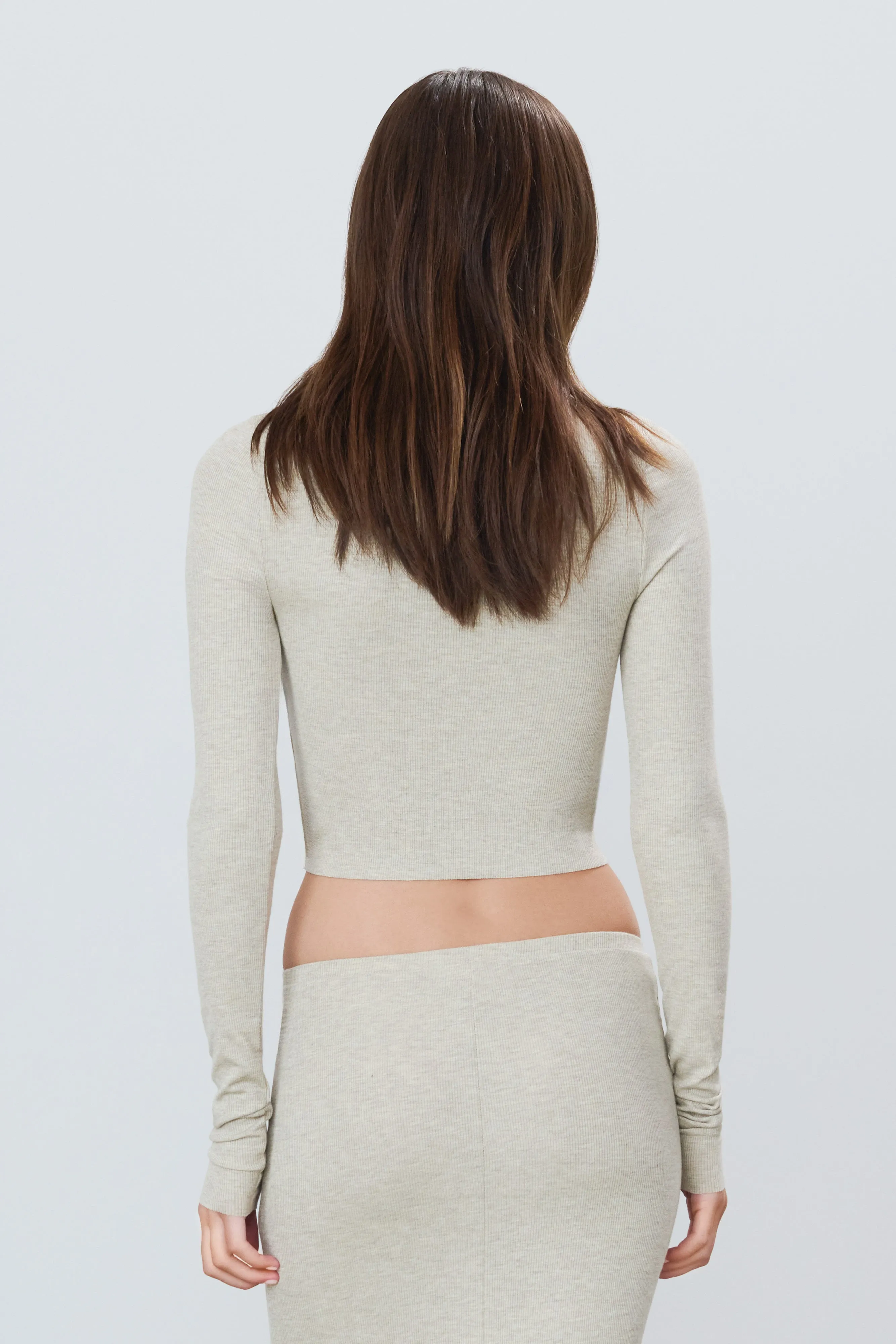 Cropped Fitted Turtleneck Top