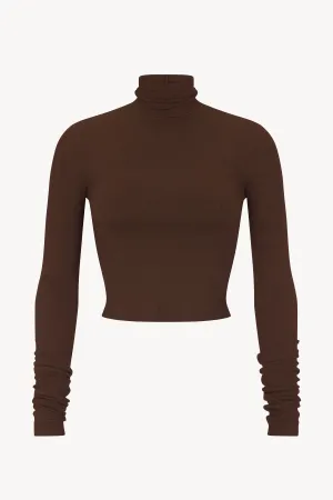 Cropped Fitted Turtleneck  Top