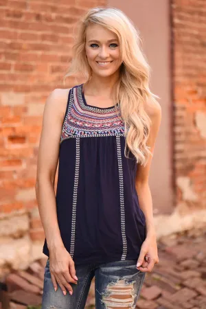 Cross Cross Embroidered Top