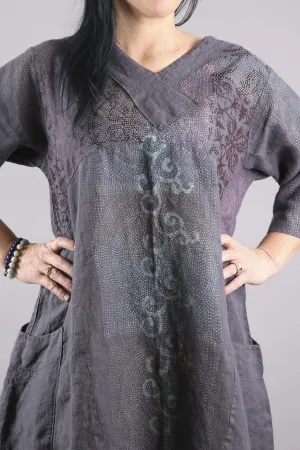 Crossover Linen Blue Violet Tunic Printed-2133F
