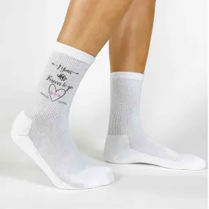 Custom 2 Year Anniversary Crew Socks for Wife