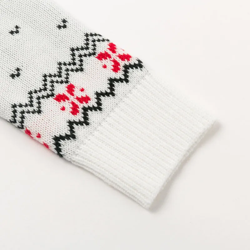 Cute Elk & Heart Print Christmas Sweater