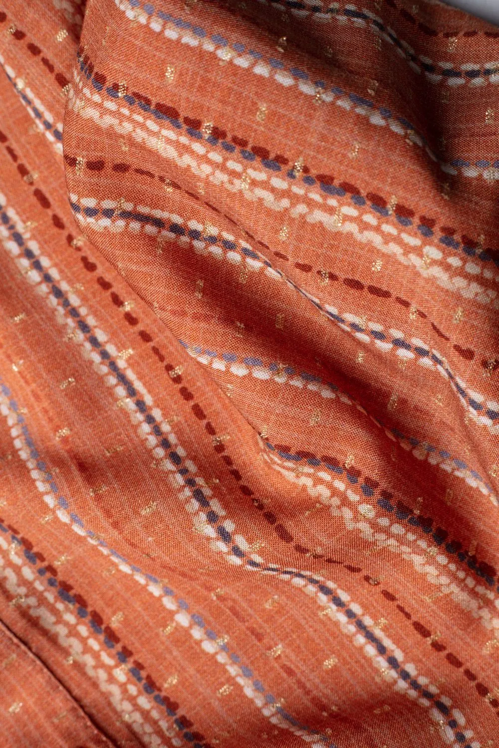 Cyra Striped Long Modest Top | Orange