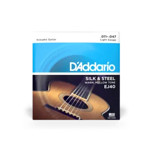 D'Addario EJ40 11-47 Light, Silk & Steel Acoustic Guitar Strings