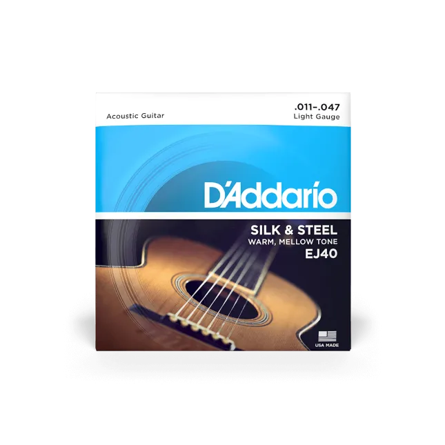D'Addario EJ40 11-47 Light, Silk & Steel Acoustic Guitar Strings