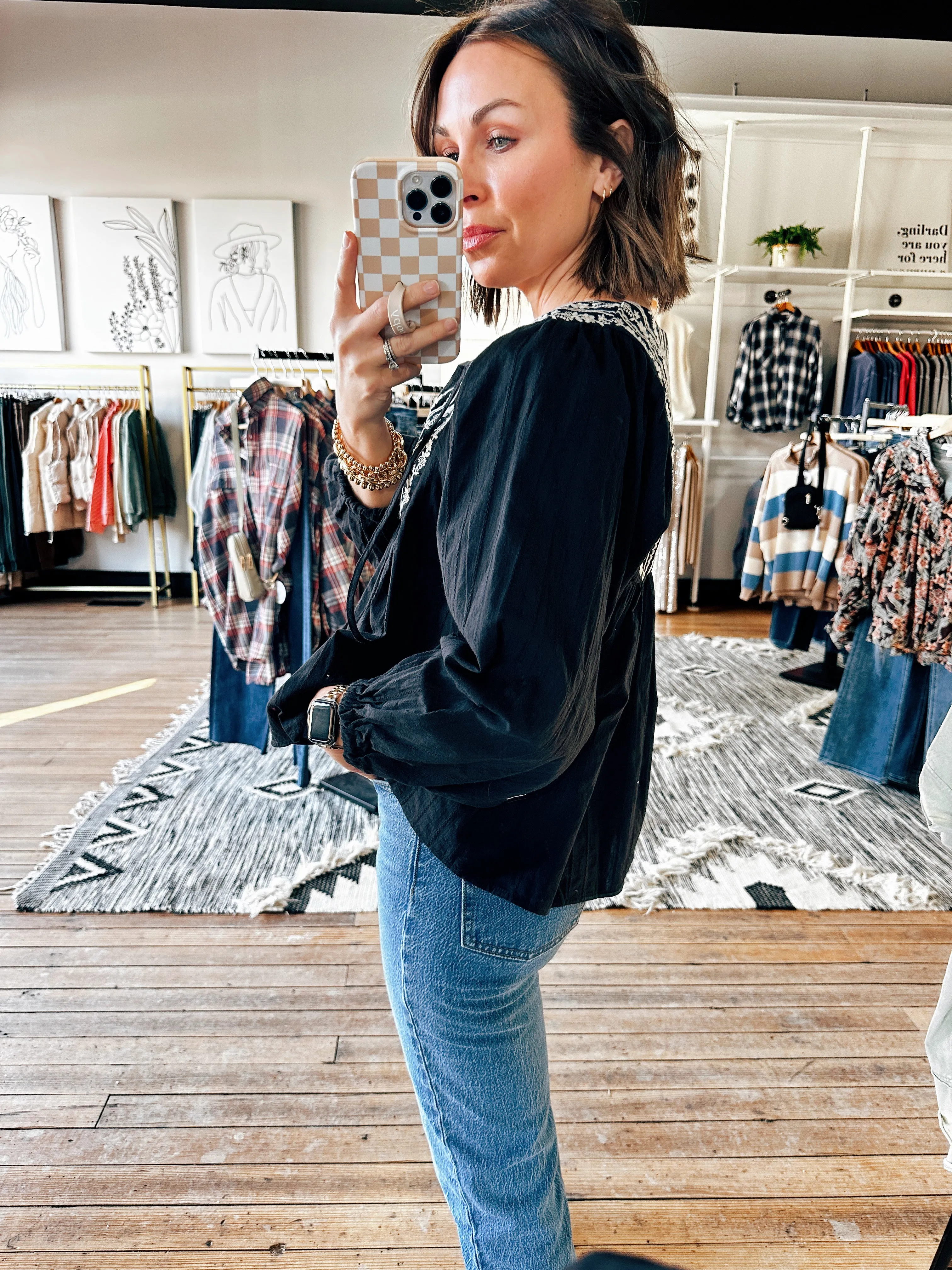 Dark Night Embroidered Blouse