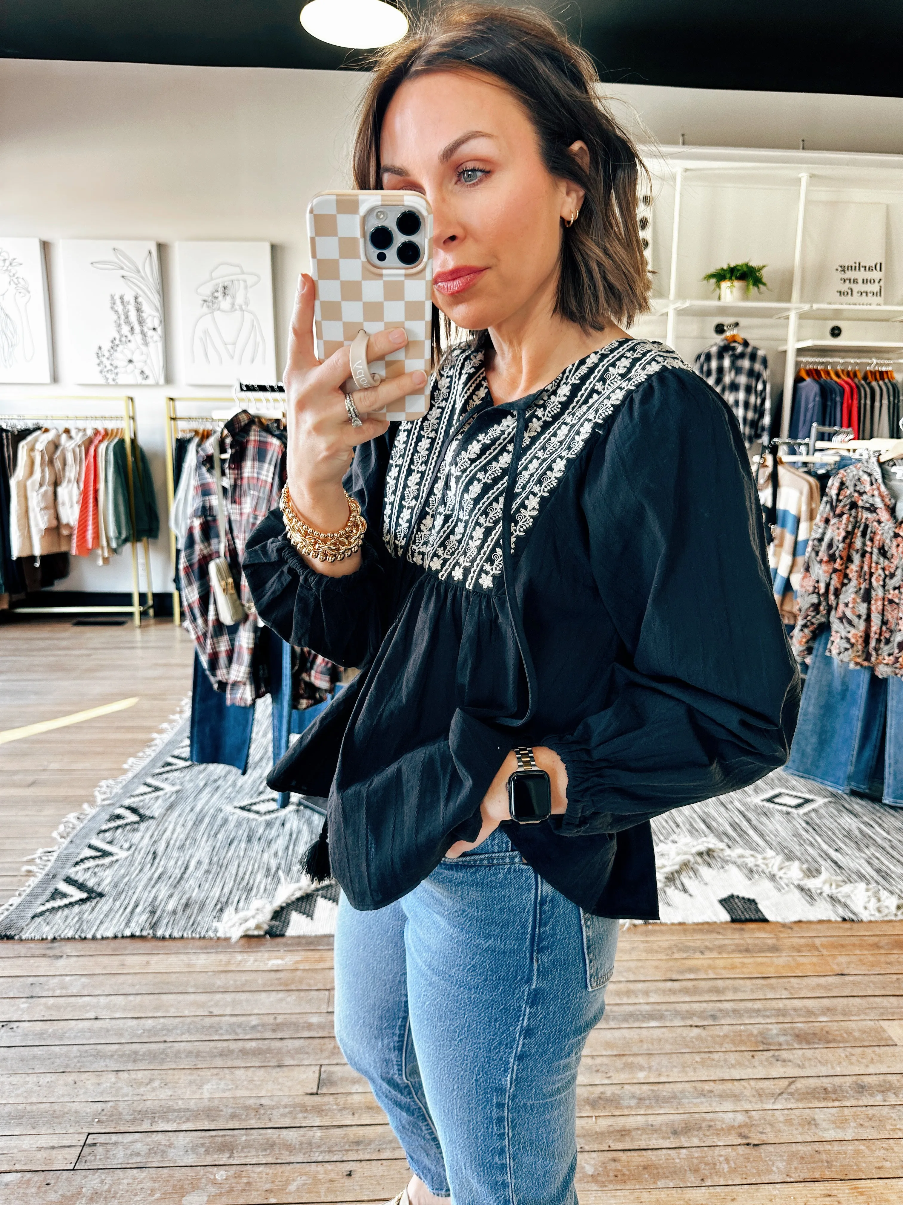 Dark Night Embroidered Blouse