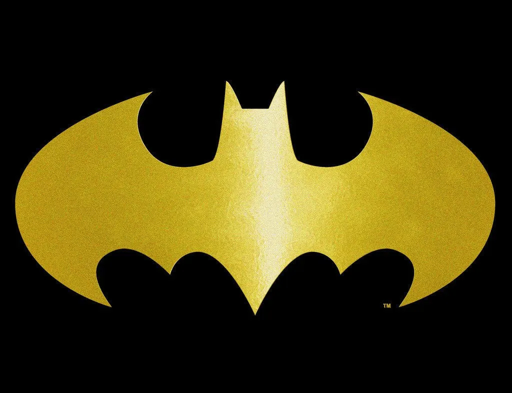 DC Comics Batman Logo Classic Metallic Official Women's T-shirt (Black)