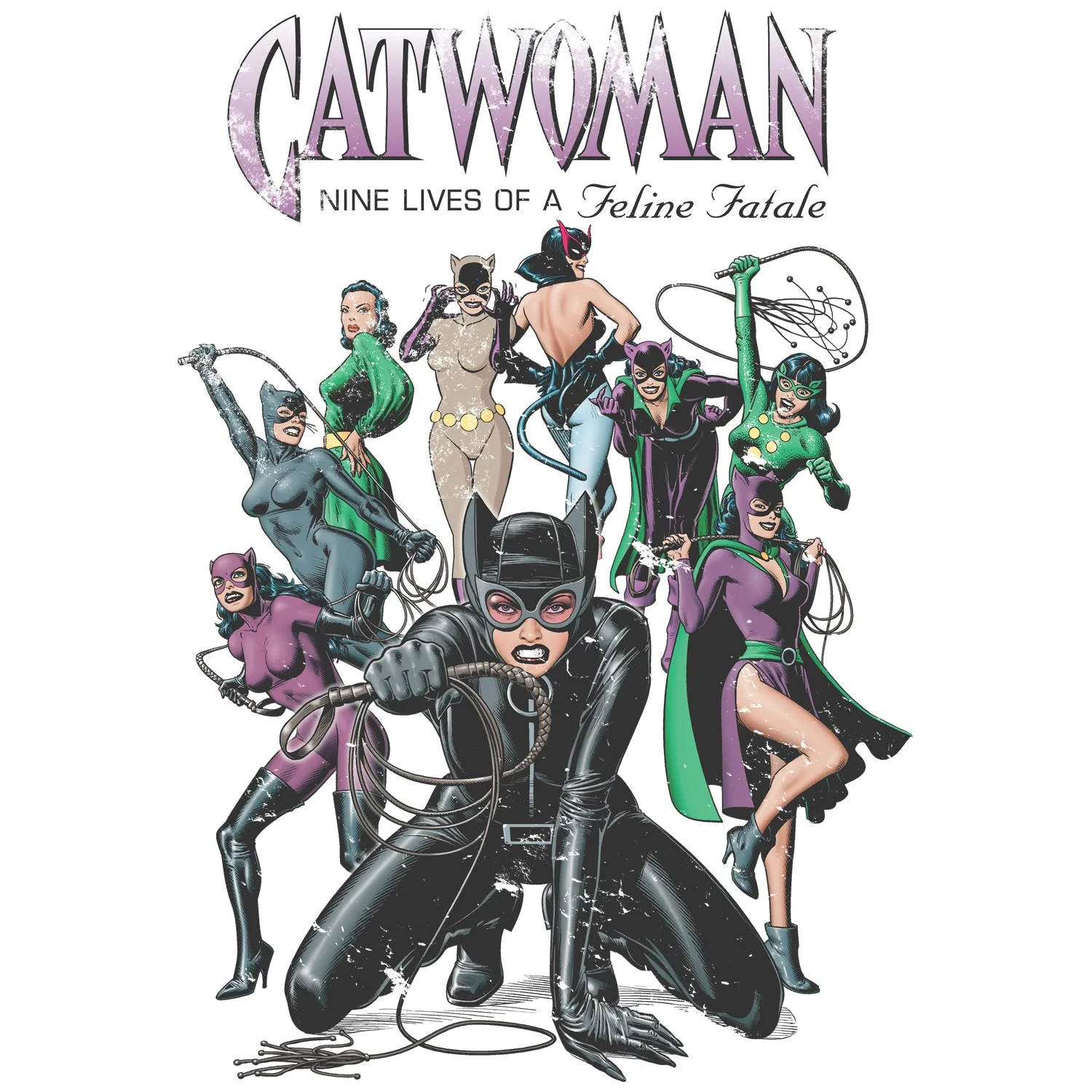 DC Comics Catwoman Cover Nine Lives Official Women's T-shirt (White)