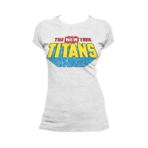 DC Comics New Teen Titans Distressed Logo Official Women's T-shirt (Sports Grey)