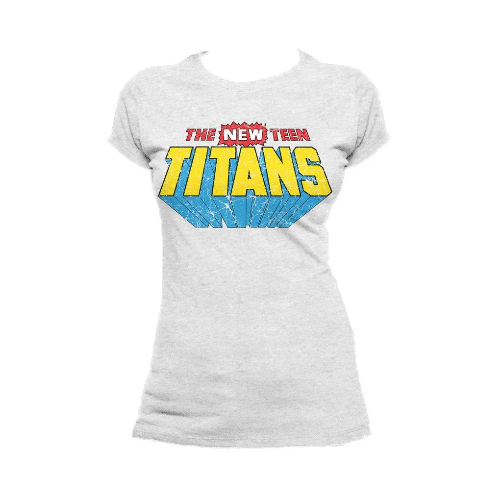 DC Comics New Teen Titans Distressed Logo Official Women's T-shirt (Sports Grey)