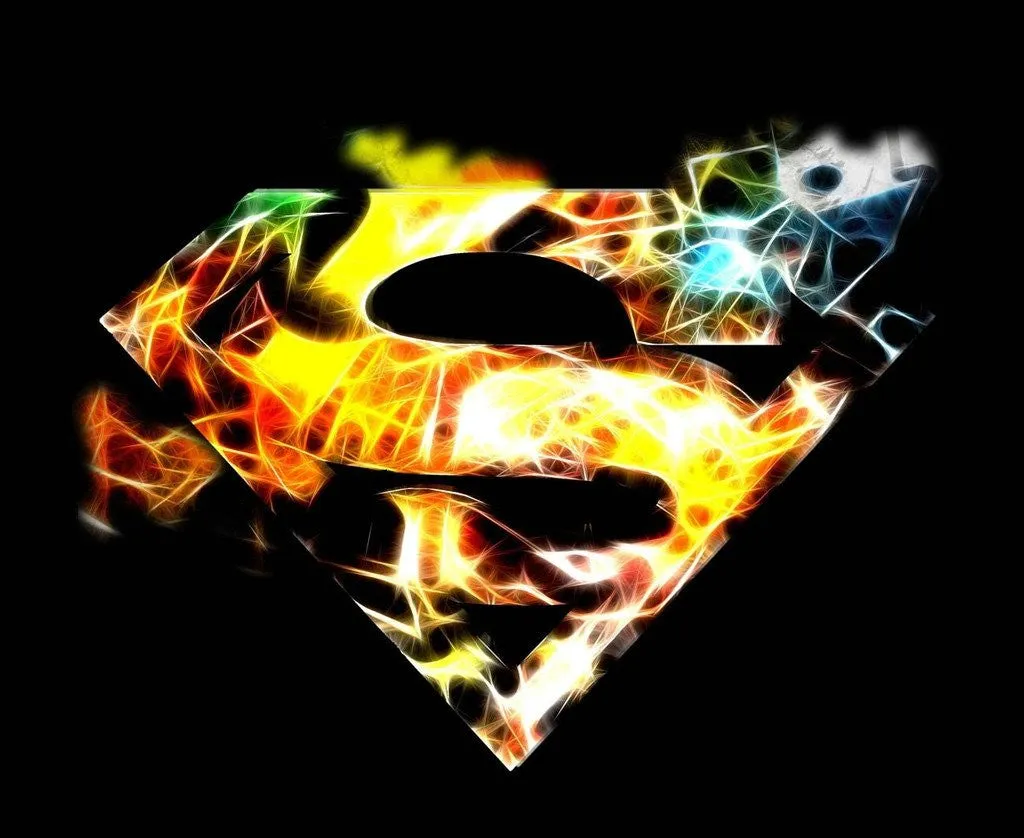 DC Comics Superman Logo Saturated Official Women's T-shirt (Black)