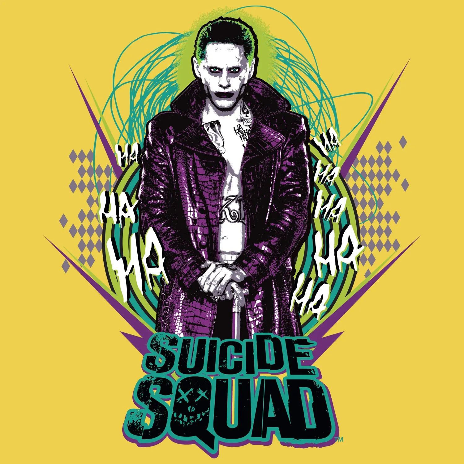 DC Suicide Squad Logo Joker Official Women's T-shirt (Yellow)