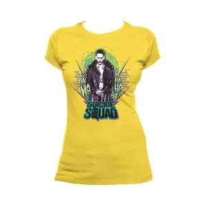 DC Suicide Squad Logo Joker Official Women's T-shirt (Yellow)