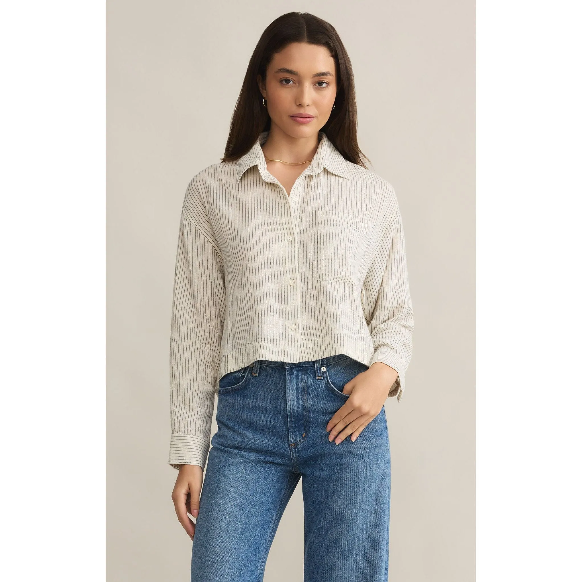 Del Mar Striped Shirt in Natural