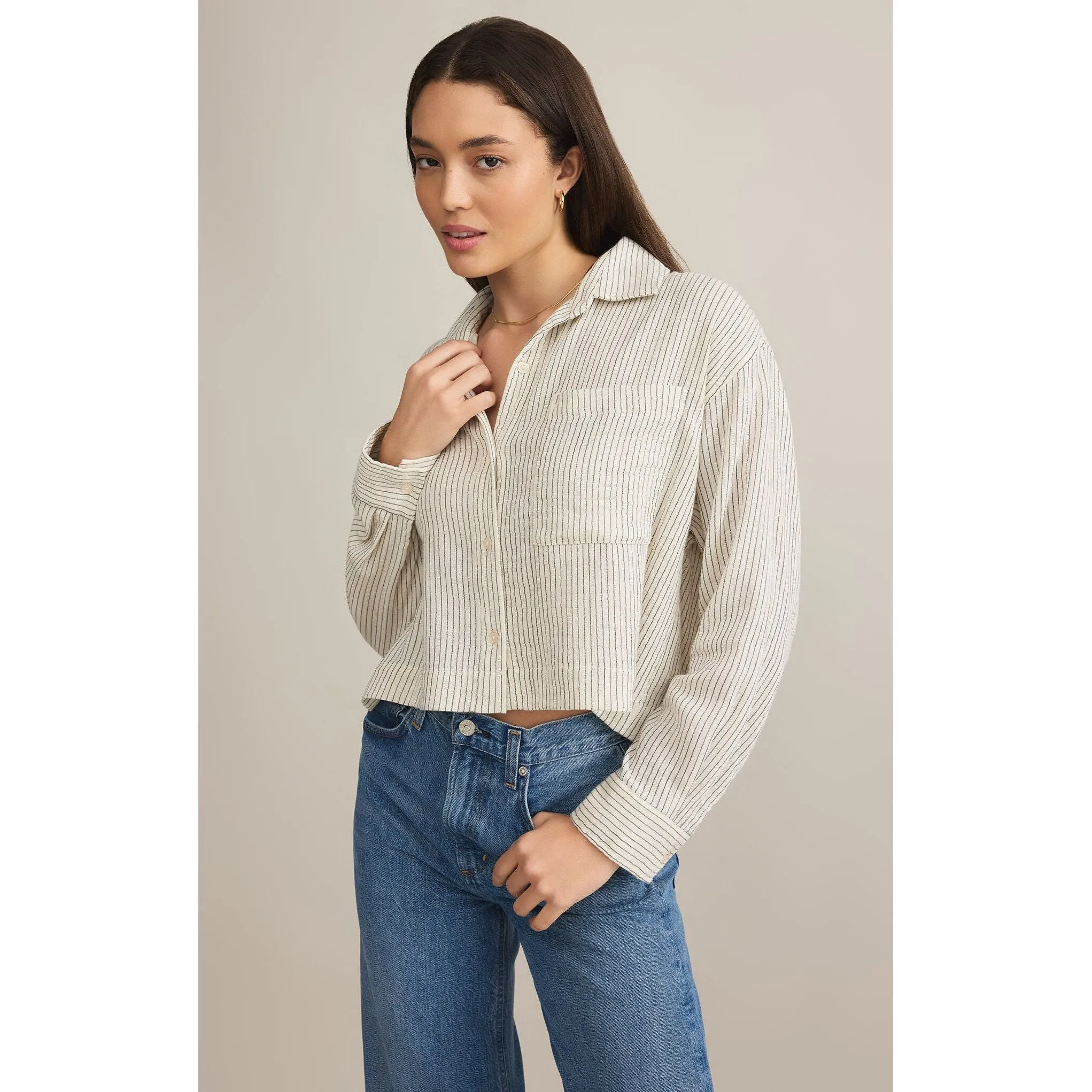 Del Mar Striped Shirt in Natural