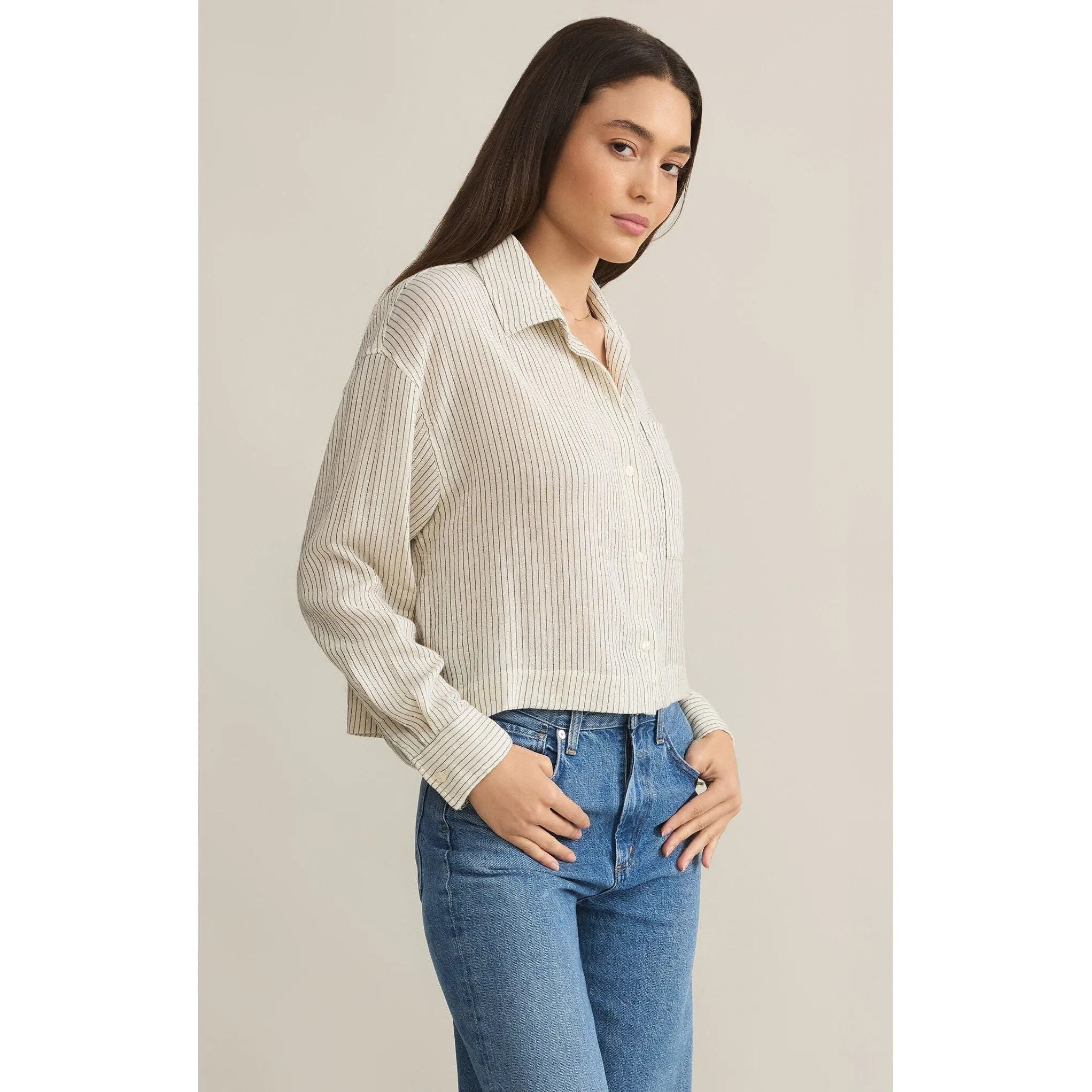 Del Mar Striped Shirt in Natural