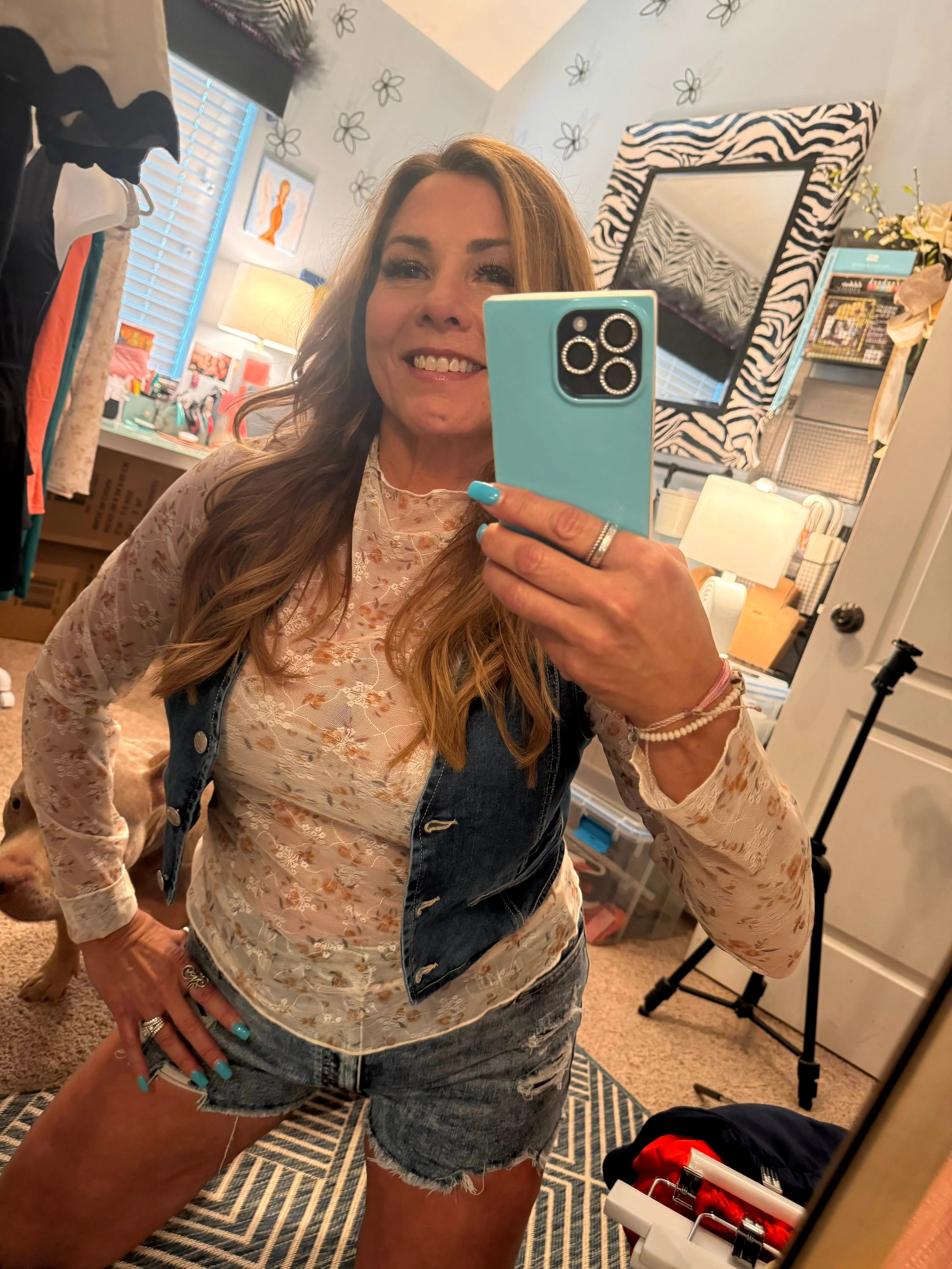 Denim Buttoned Wrap Skort