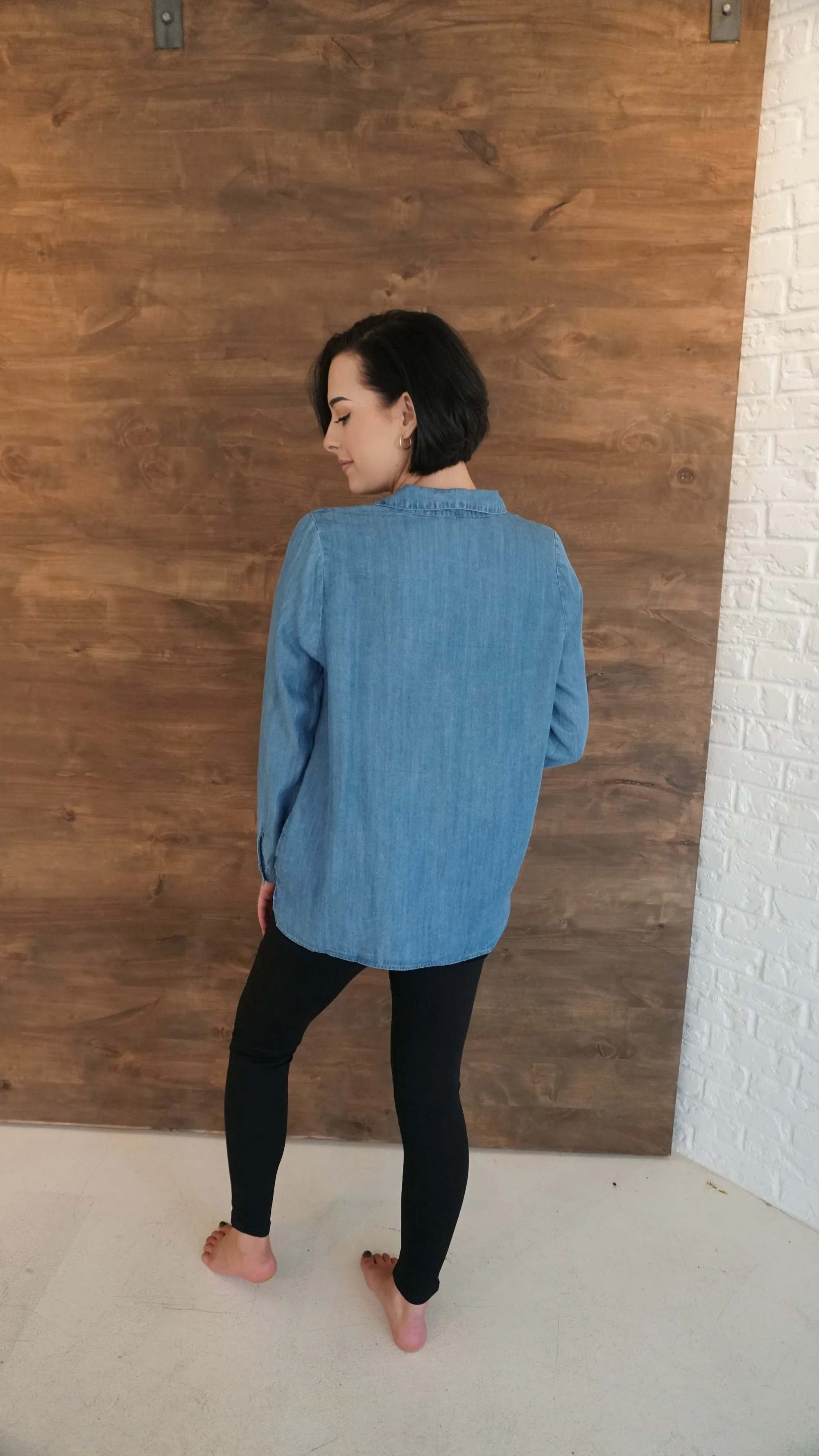 Denim Wrap Top