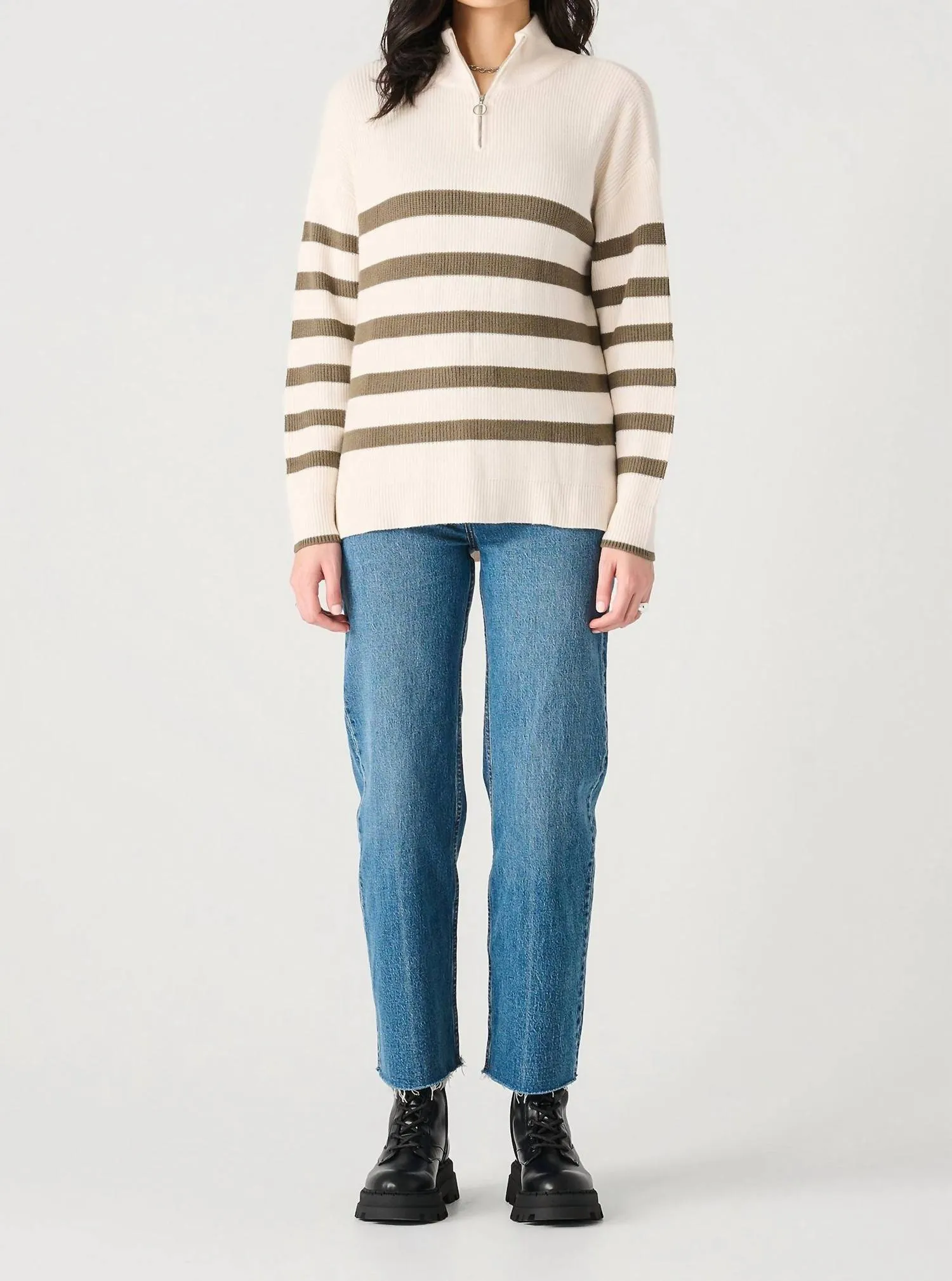 Dex - Stripe Zip-Up Sweater