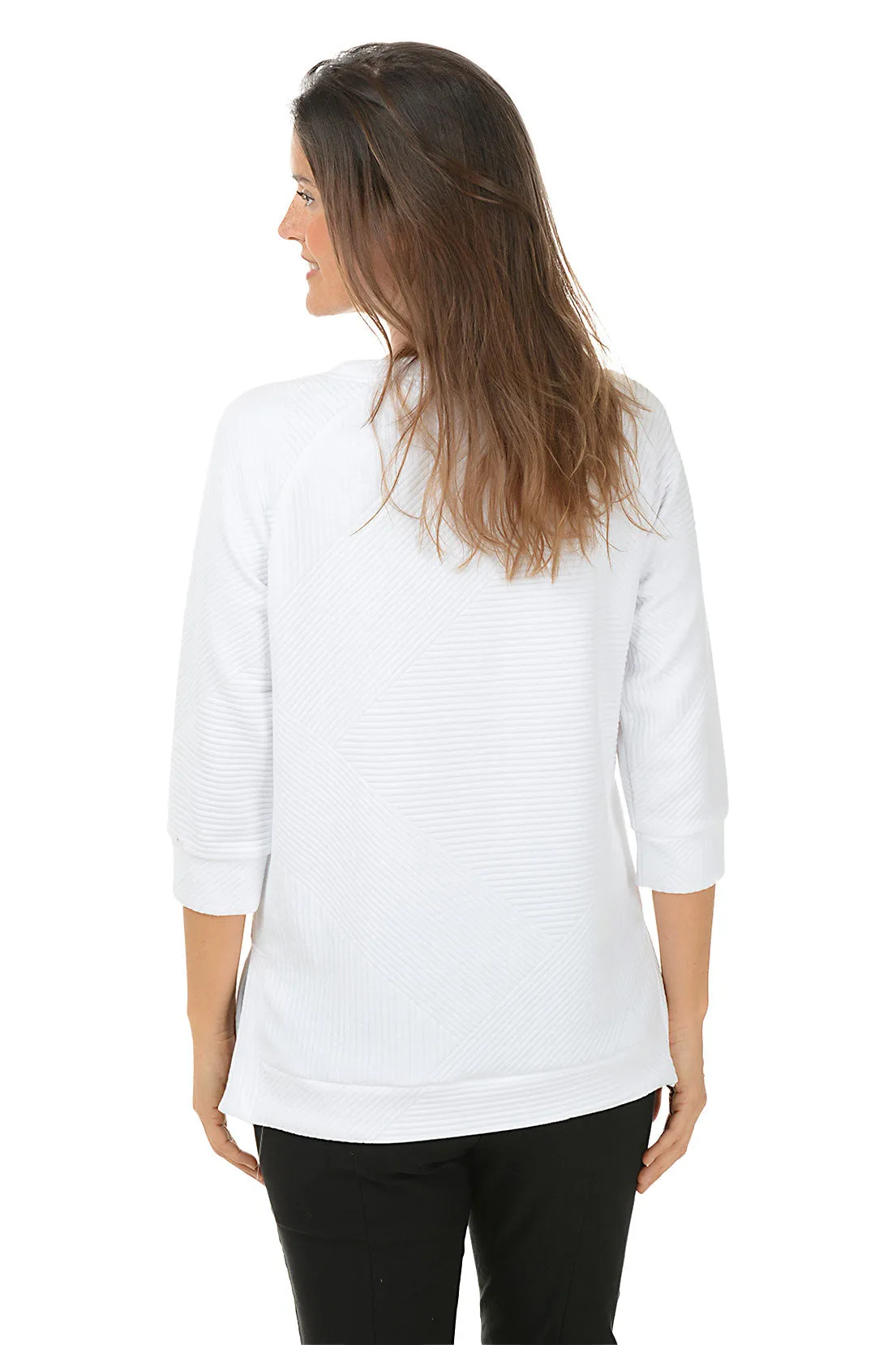 Diagonal Quilted Raglan Sleeve Tunic