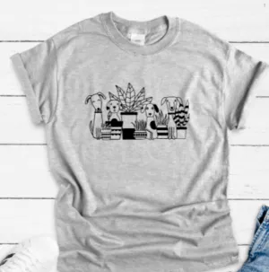 Dogs and Plants, Gray Short Sleeve T-shirt
