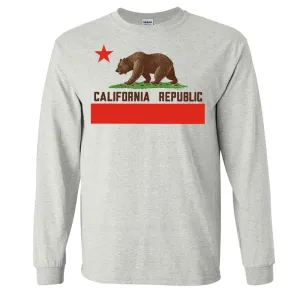 Don Pimentel California Republic Bear Flag Brown Text Long Sleeve Shirt