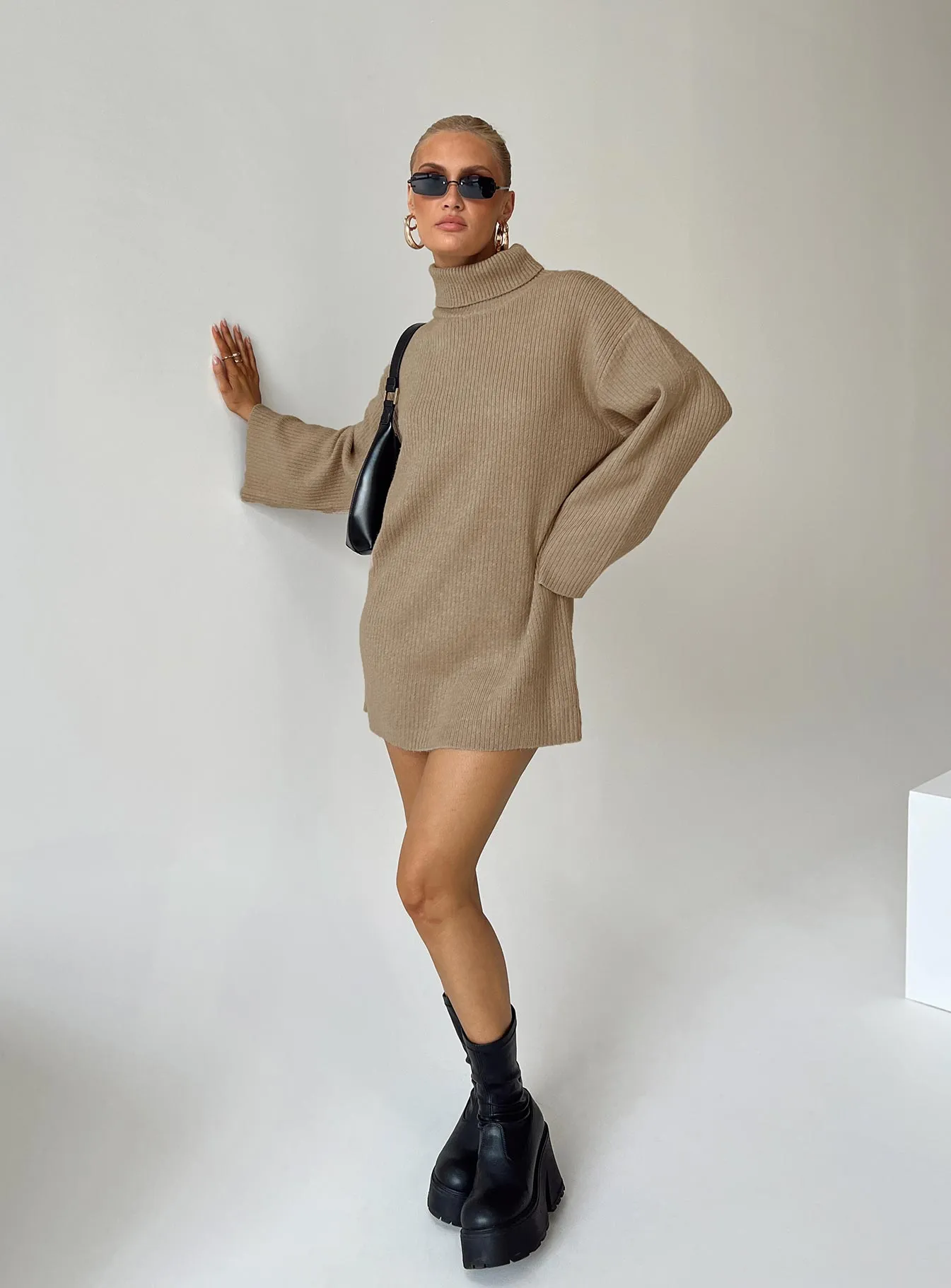 Dress Knit Beige Huge selection Sonelle Mini Courteous staff