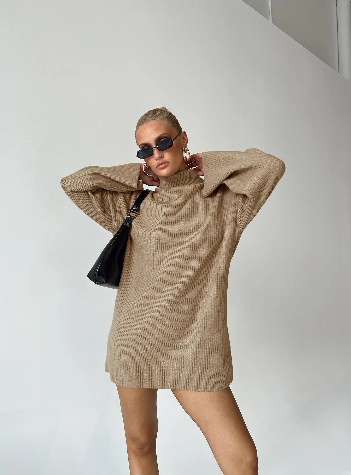 Dress Knit Beige Huge selection Sonelle Mini Courteous staff