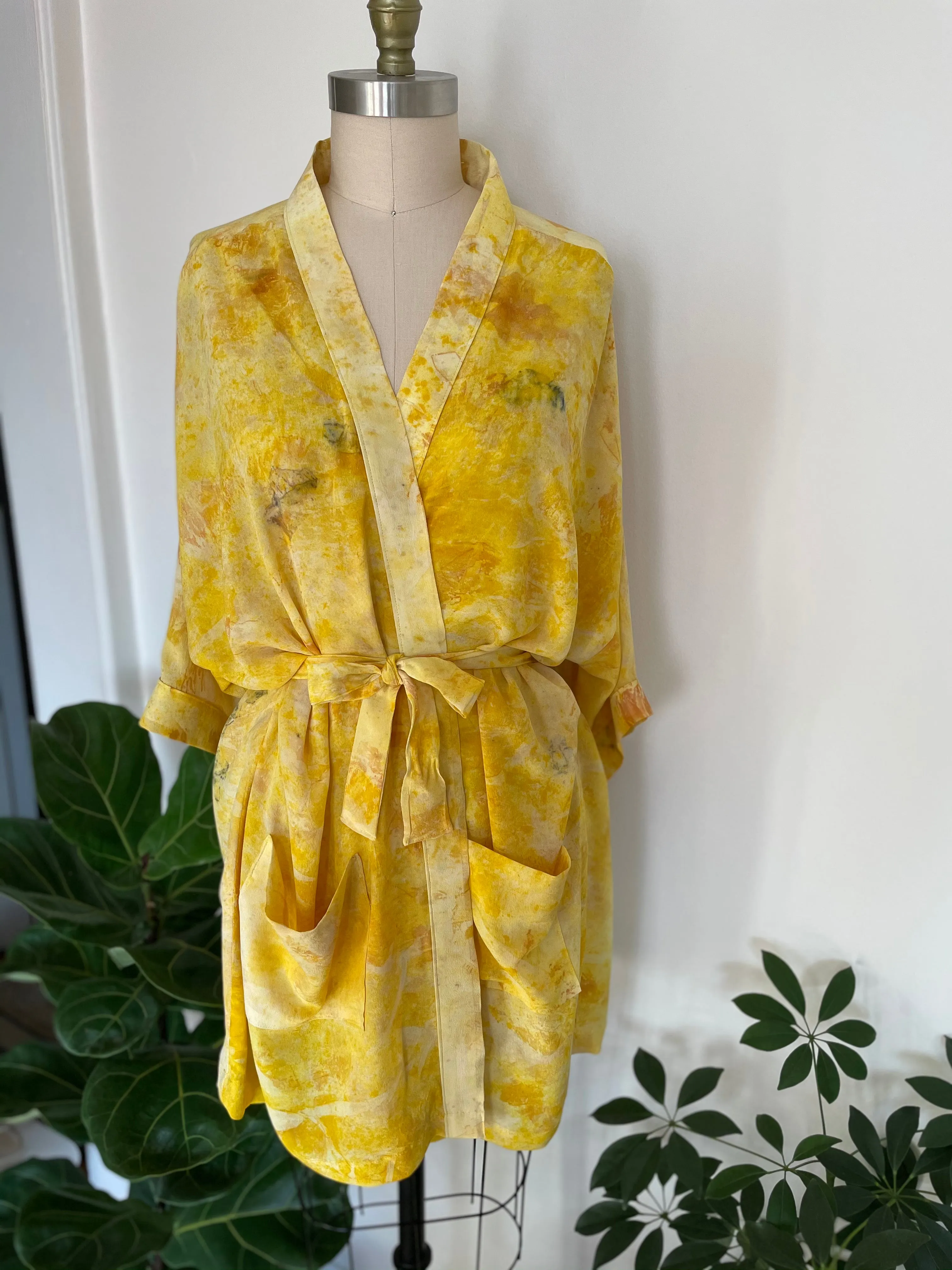 Eco-Dye Silk Robe :: 2nd Collab with Goli June :: CAN BE MADE TO ORDER