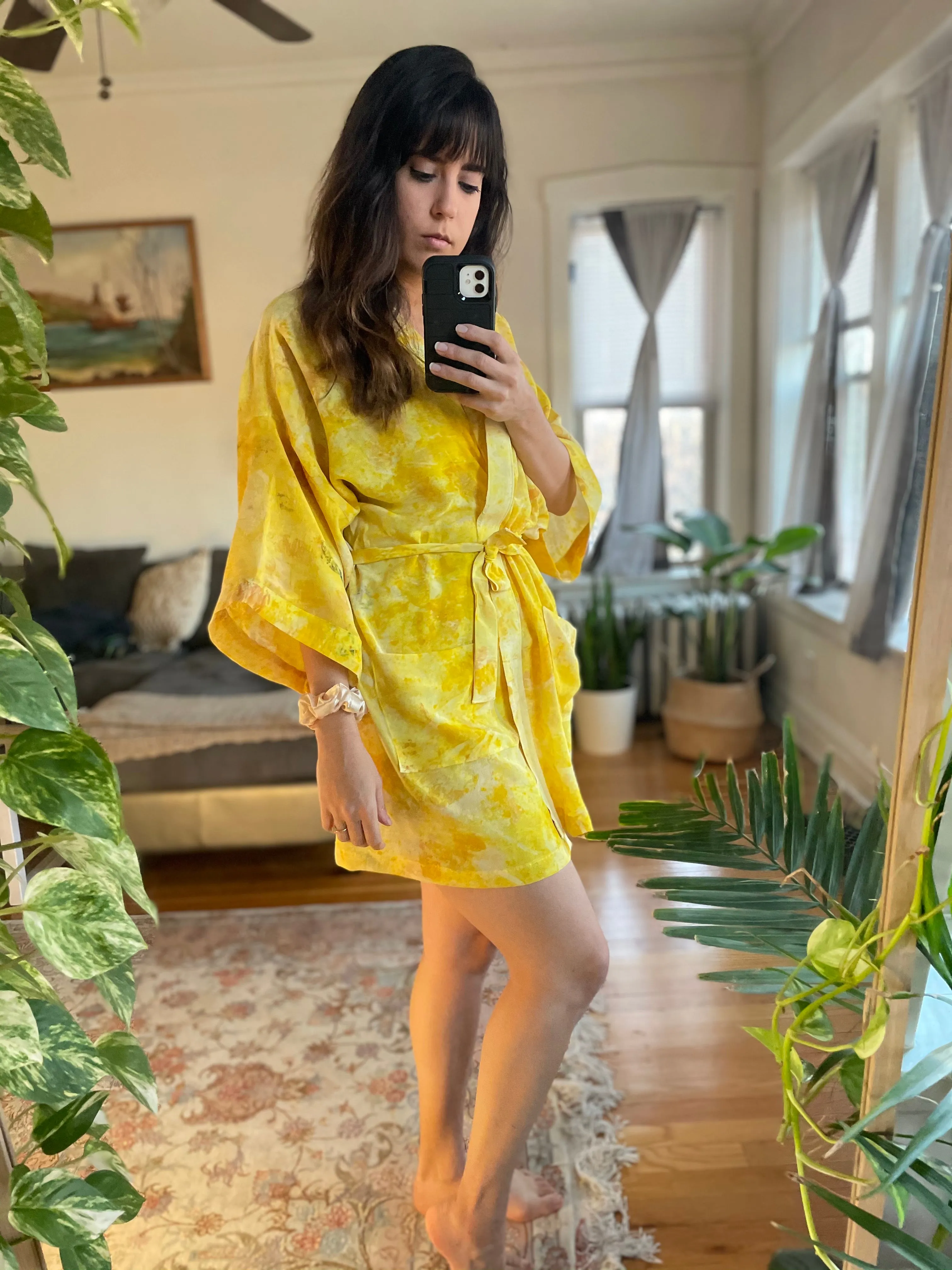 Eco-Dye Silk Robe :: 2nd Collab with Goli June :: CAN BE MADE TO ORDER