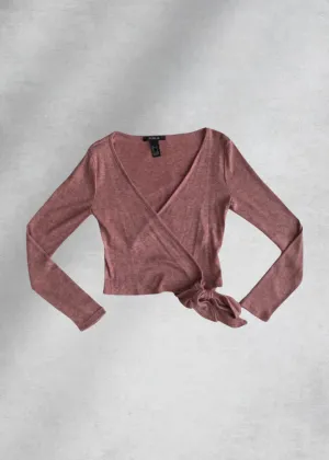 Eden Knit Wrap Top - Mauve
