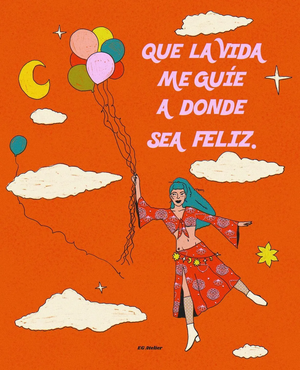 EG ATELIER- 4" x 6" Art Print- Que la vida me guíe