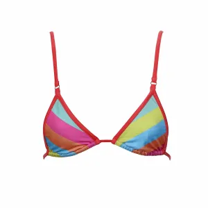 ELECTRA STRIPE BIKINI TOP - CANDY  / SPICY BLUSH
