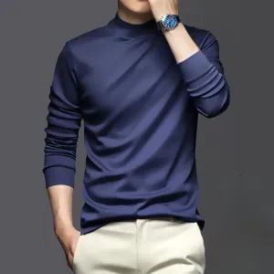 Elegant Long Sleeve Turtleneck T-Shirt for Men