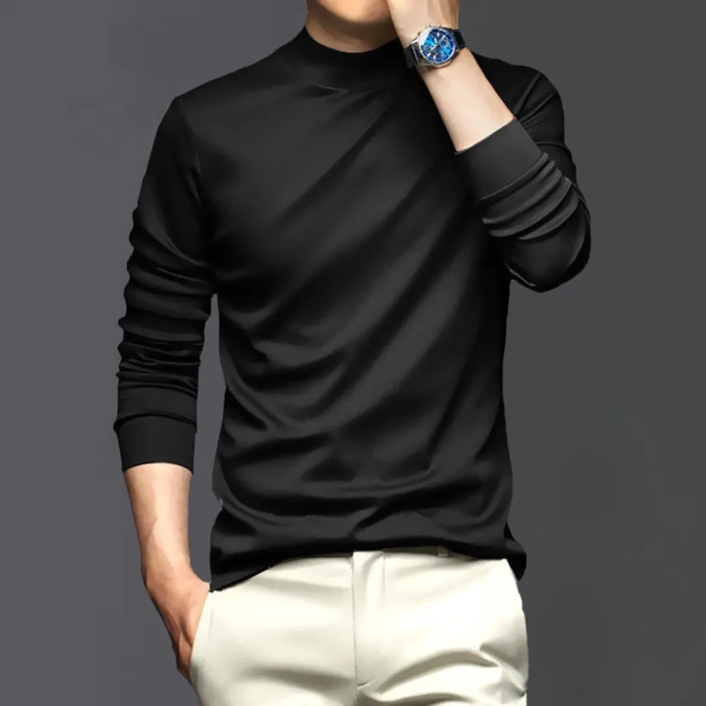 Elegant Long Sleeve Turtleneck T-Shirt for Men