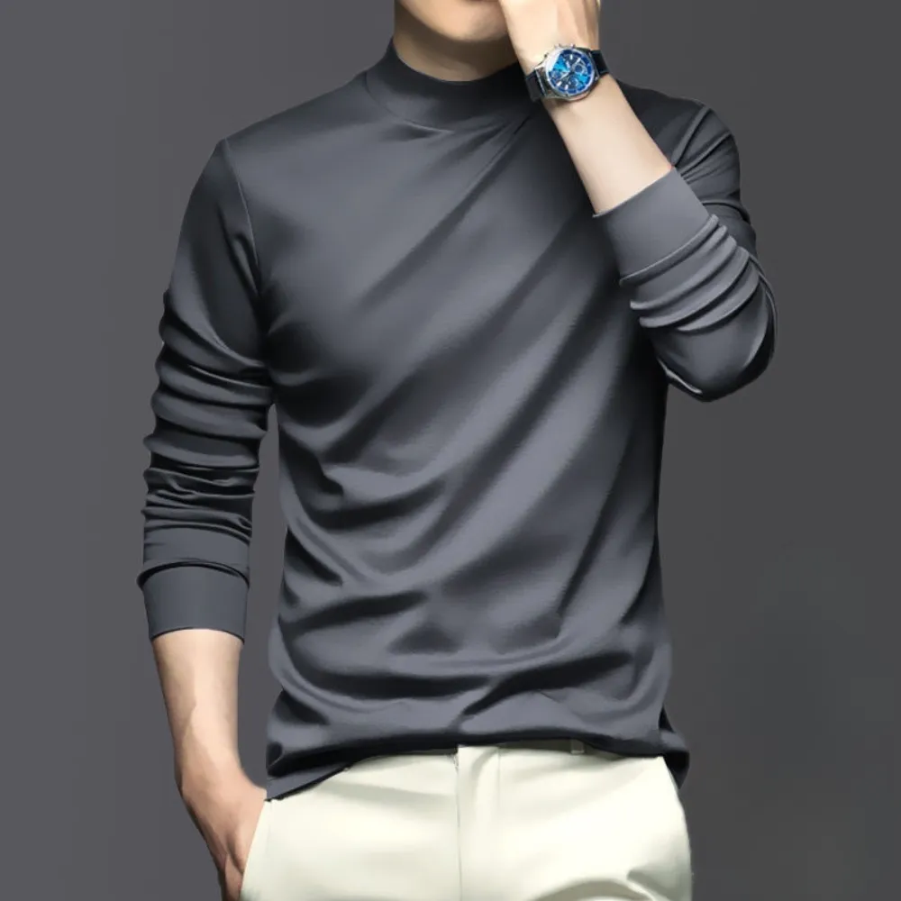 Elegant Long Sleeve Turtleneck T-Shirt for Men