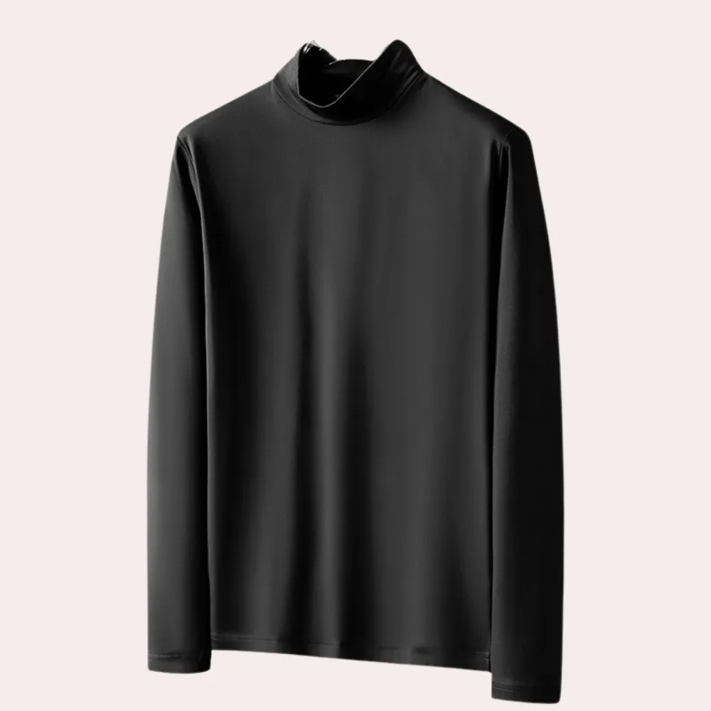 Elegant Long Sleeve Turtleneck T-Shirt for Men
