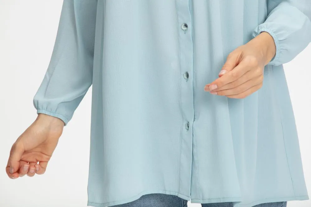 Ella Short Modest Top | Baby Blue