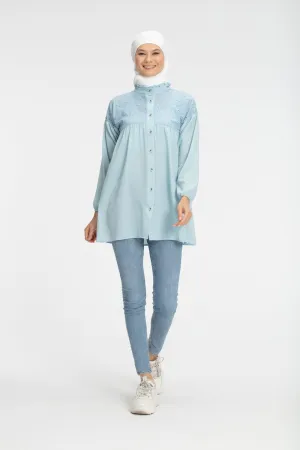 Ella Short Modest Top | Baby Blue