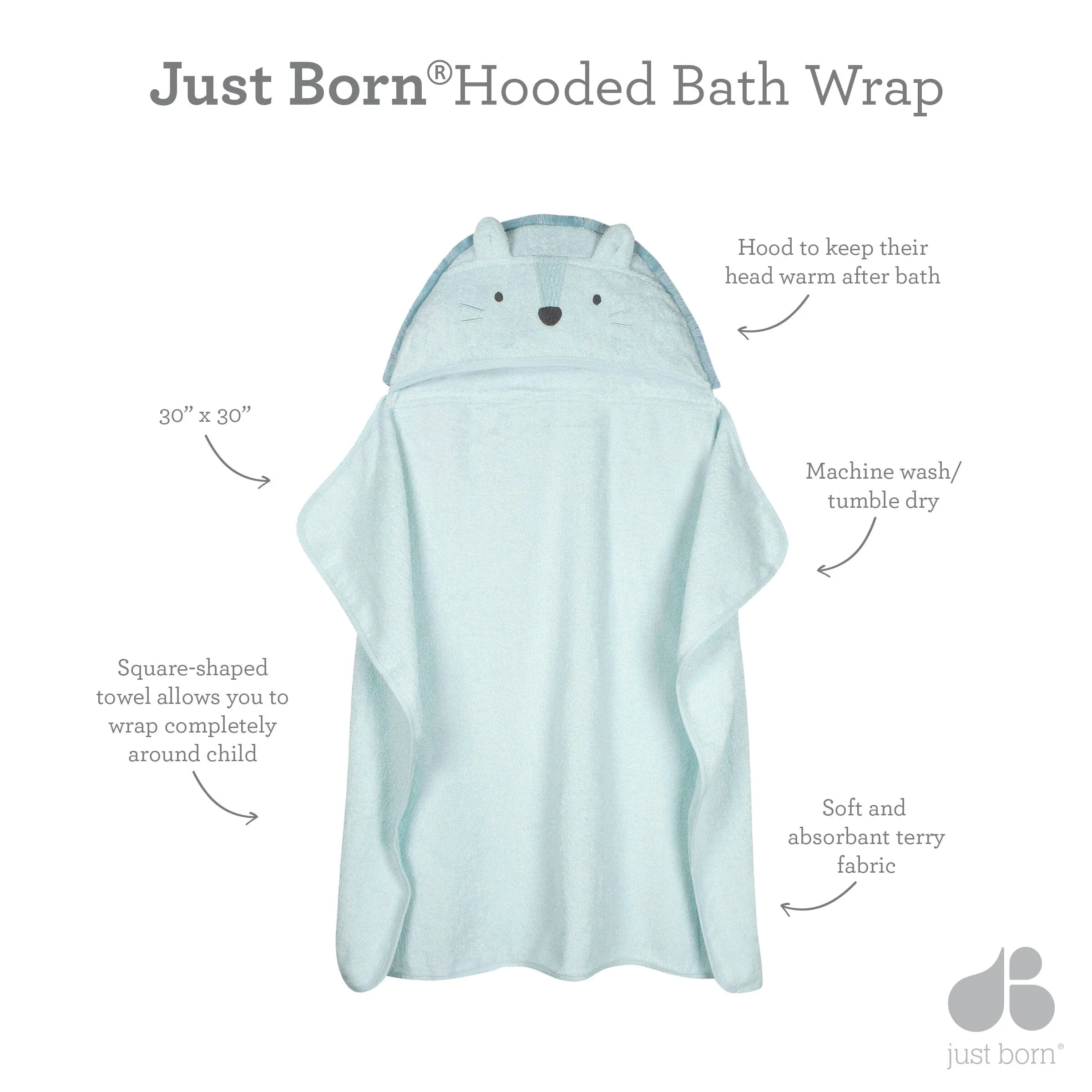 Embroidered Baby Boys Desert Cactus Lion Bath Wrap
