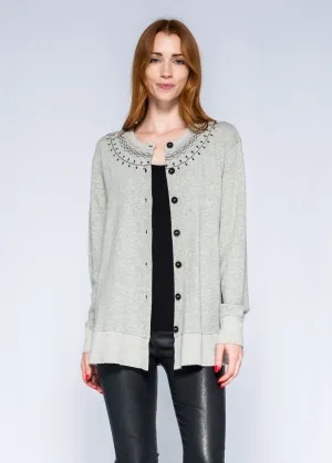 Embroidered Cardigan Long Sleeve