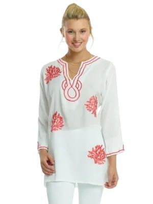 Embroidered Jacquard Silky Rayon Tunic Style 520R71 WC