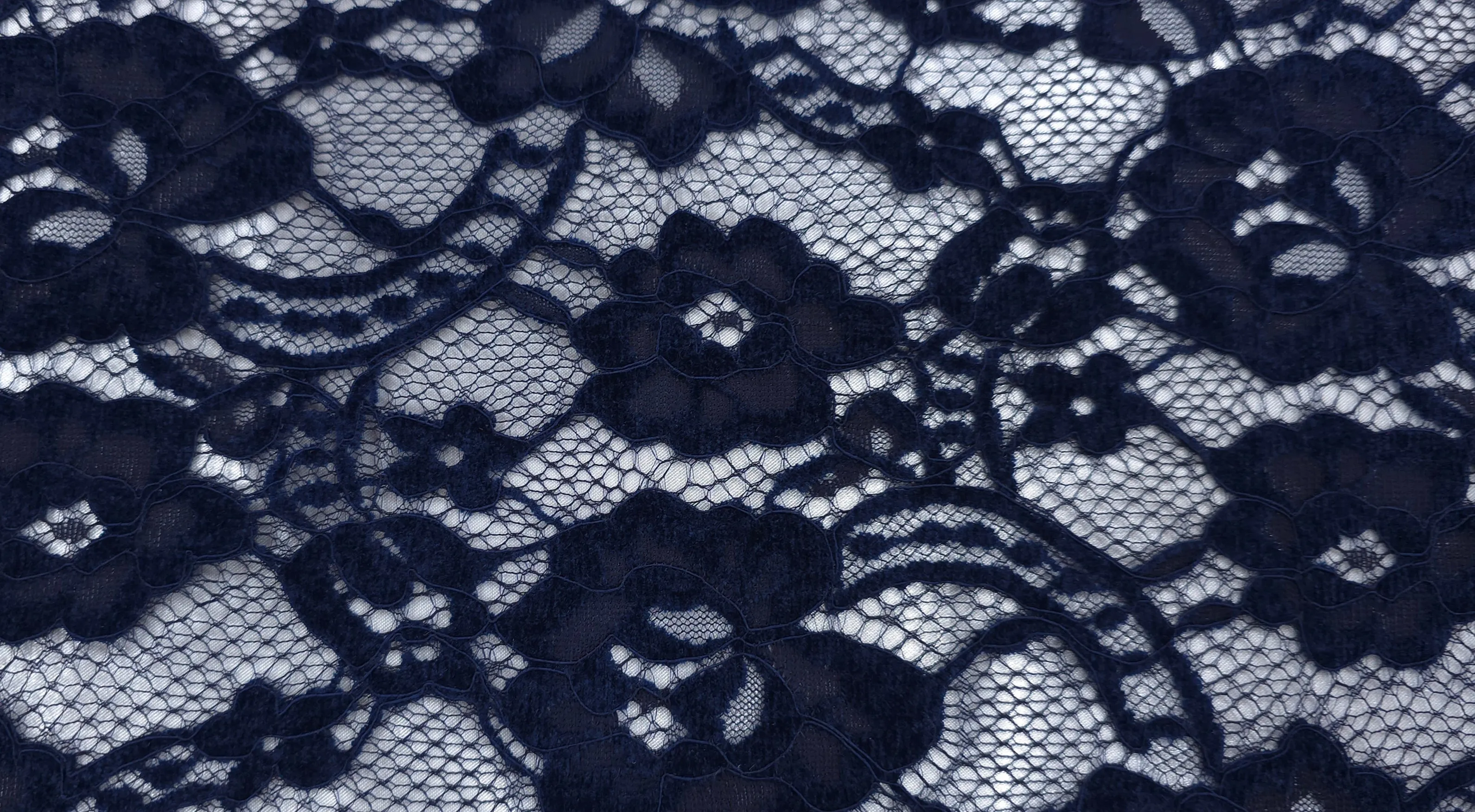 Embroidered Lace Elegance Navy