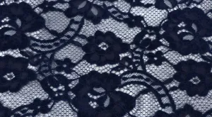 Embroidered Lace Elegance Navy
