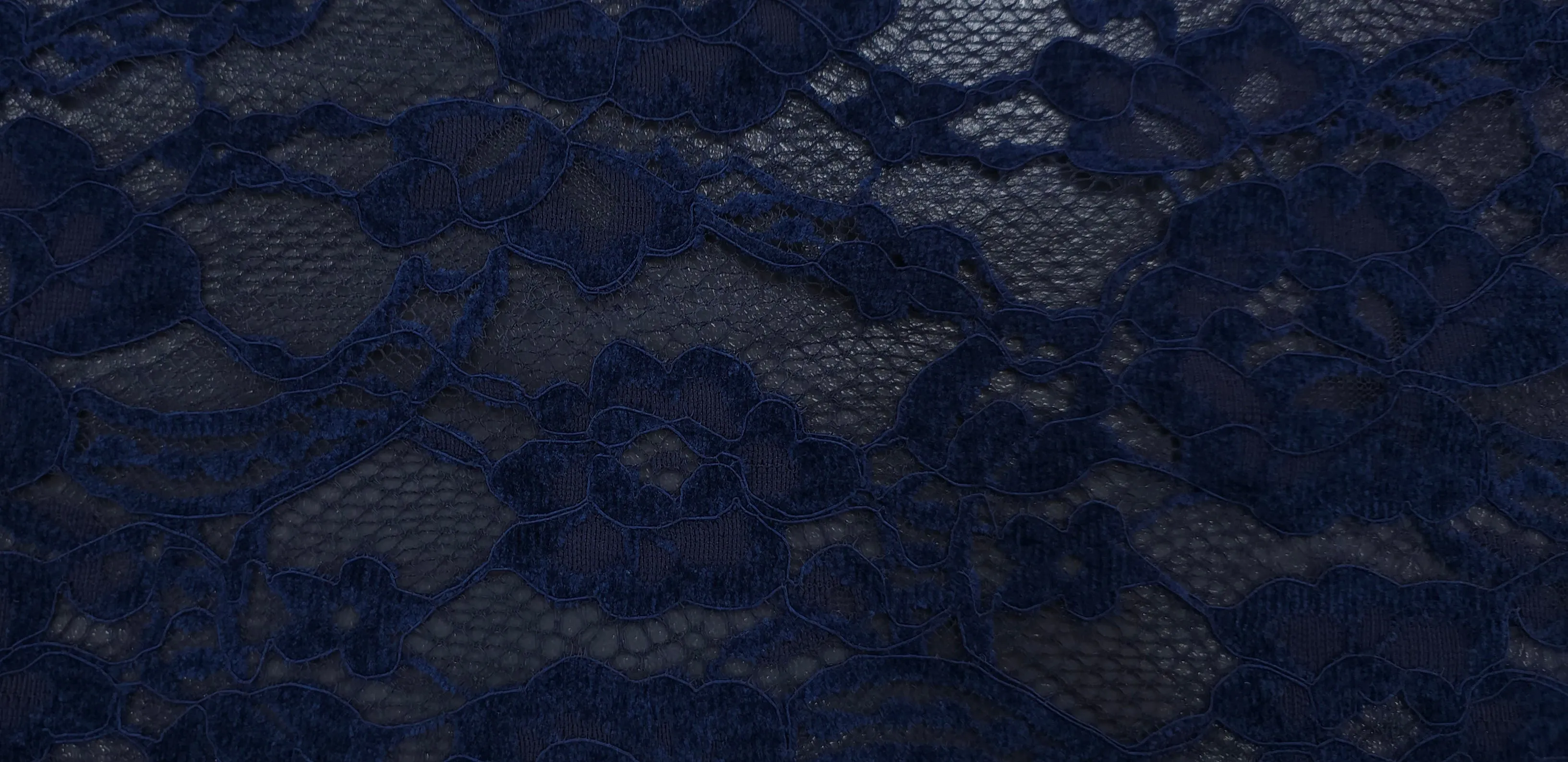Embroidered Lace Elegance Navy