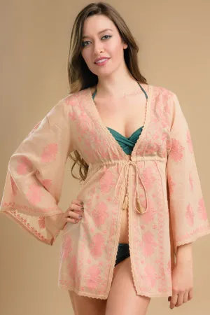 Embroidered Peach Tunic