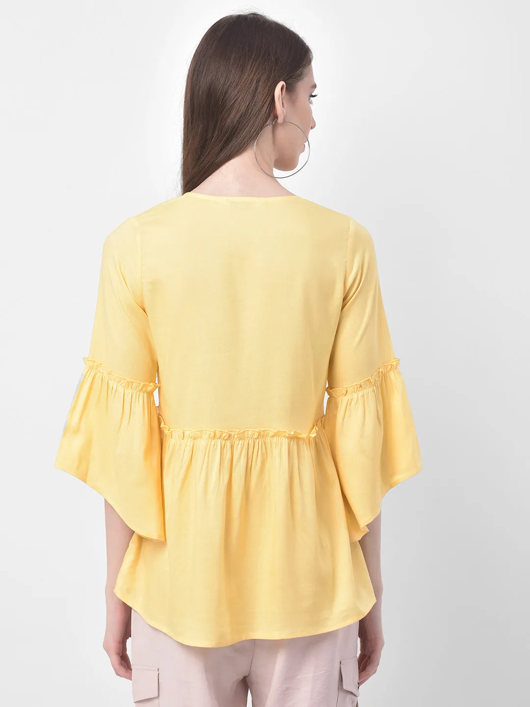 Embroidered Rayon Top With Tassels