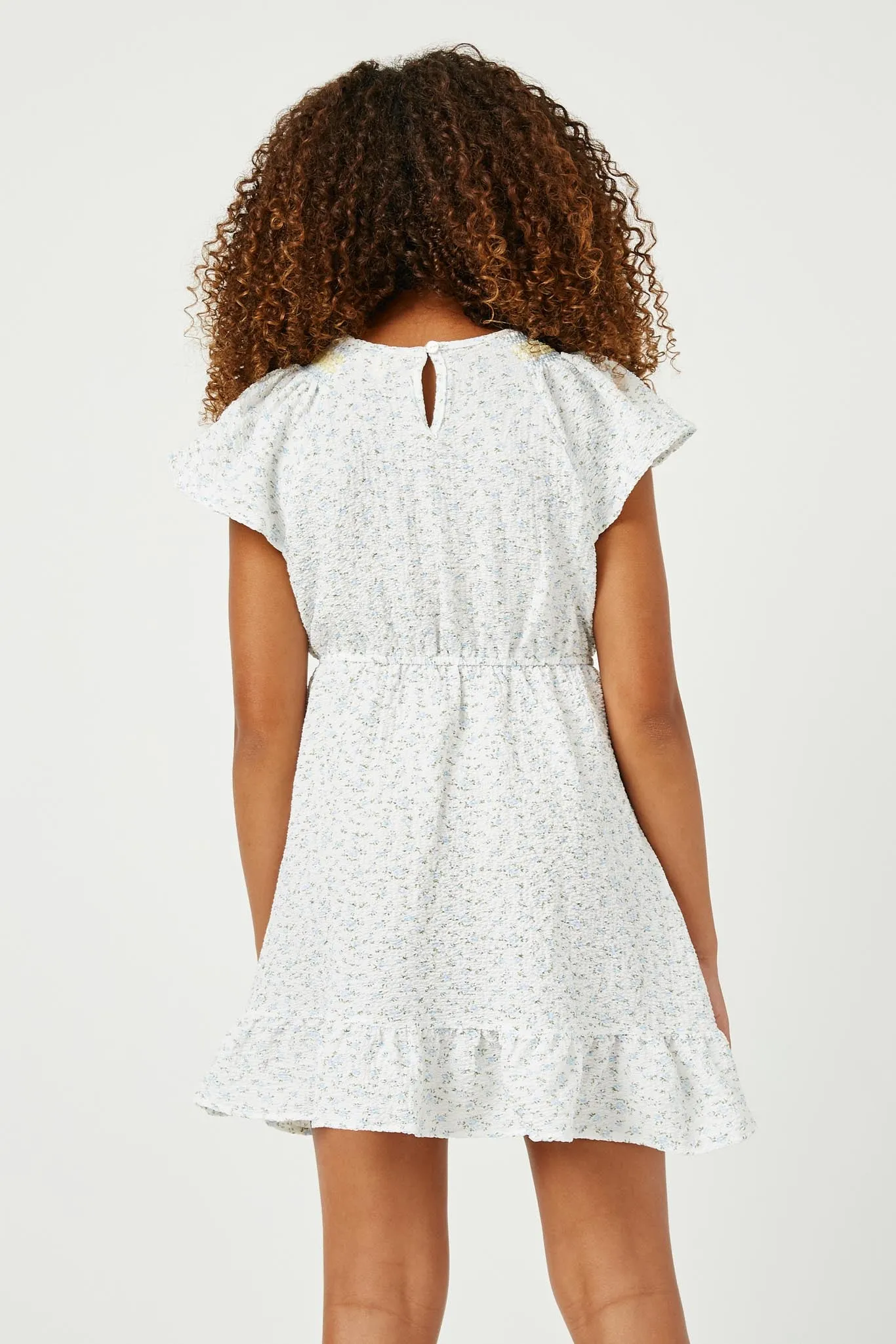 Embroidered Ruffled Dress
