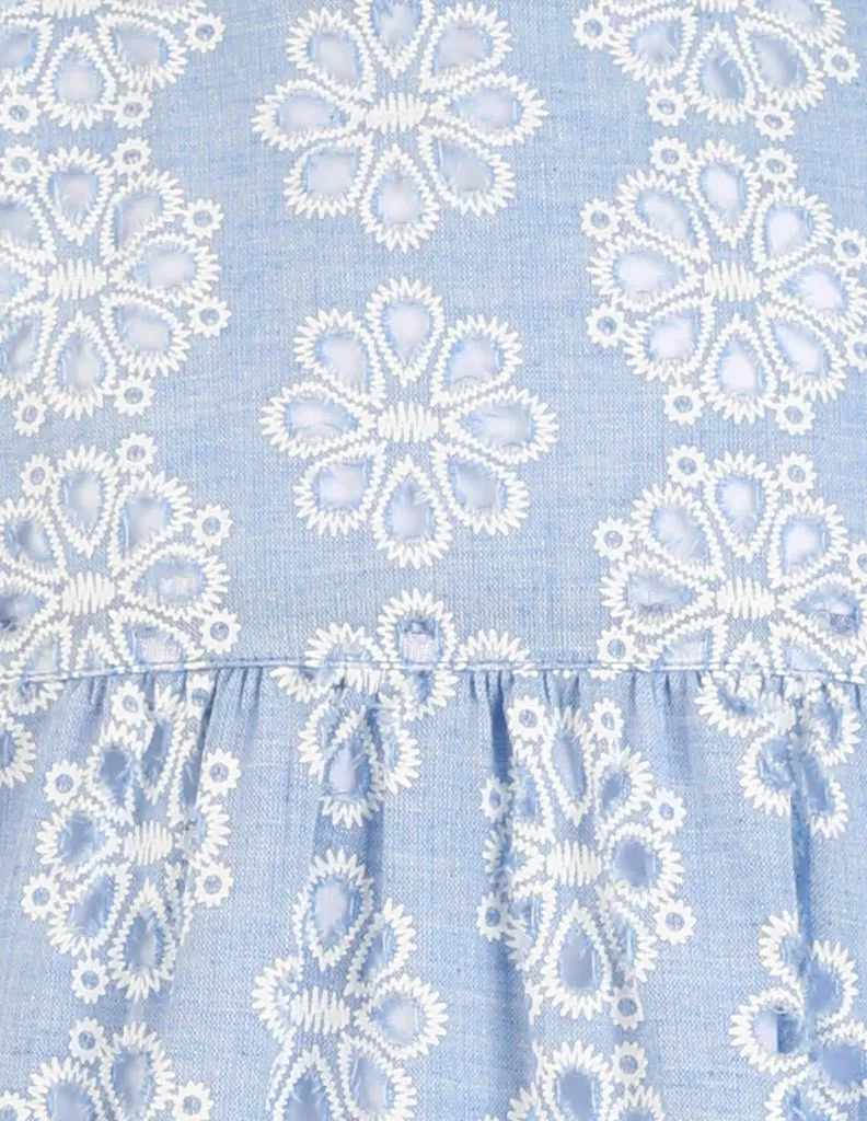 Embroidered Smock Dress